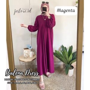 Gamis Terbaru 2024 Simple Elegan Balena Midi Dress Size 3XL